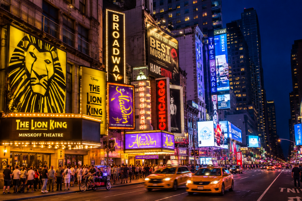 Broadway theaters near Times Square New York