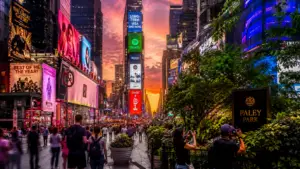 Hidden gems near Times Square with secret park entrance in Midtown Manhattan