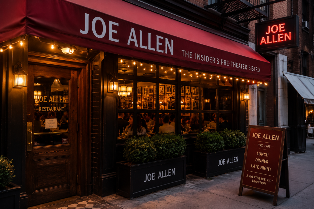Joe Allen restaurant Broadway Times Square pre-theater bistro