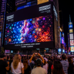 Watch the Midnight Moment digital art display on Times Square billboards at night in New York City