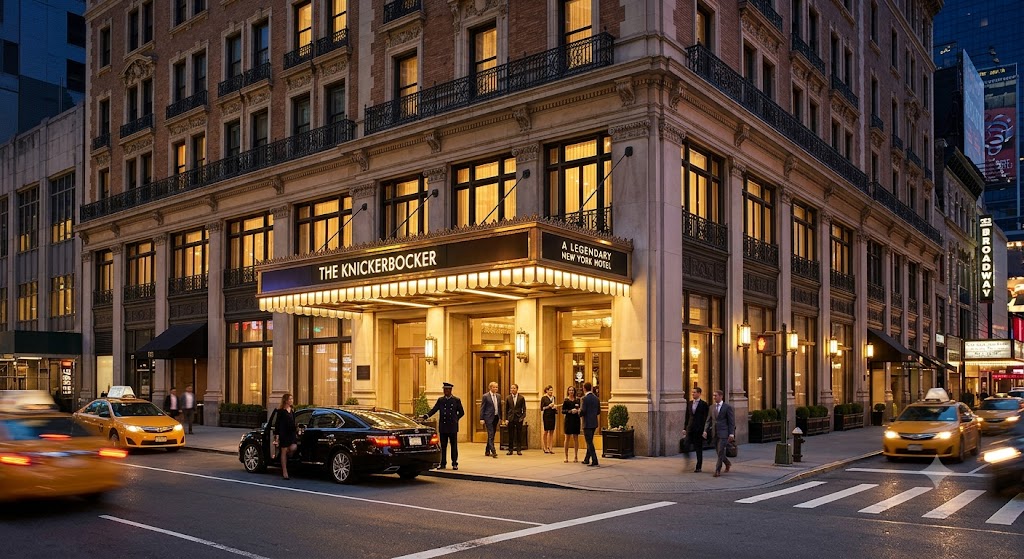 The Times Square EDITION luxury hotel entrance in Times Square, New York City at night
The Times Square EDITION hotel near Broadway NYCLuxury entrance of The Times Square EDITION in Midtown ManhattanThe Times Square EDITION exterior at night in New York CityBest luxury hotel in Times Square New York